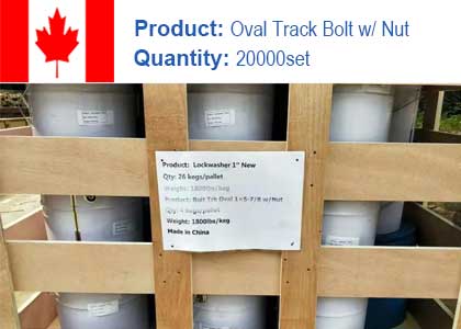 Track bolt and nuts project in Canada